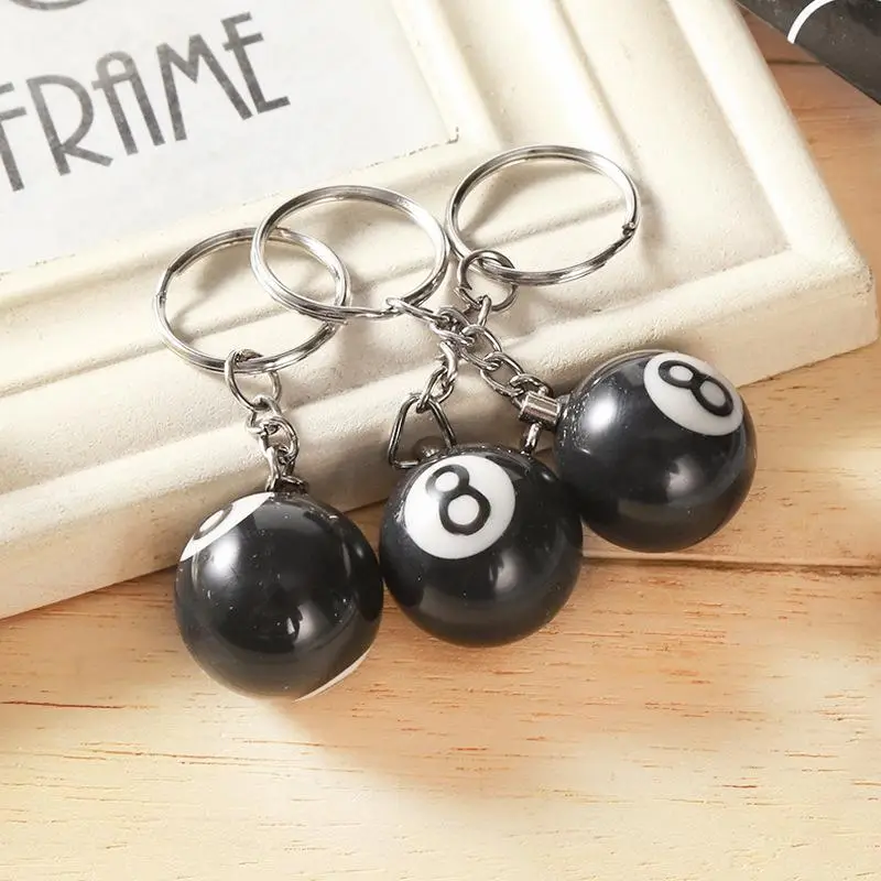Creative Pool Ball Key Chain for Summer Gift, 1 Count Billiard Ball Eight Keychain Pendant, Outdoor Accessories Supplies, Best Gifts for Billiard Love