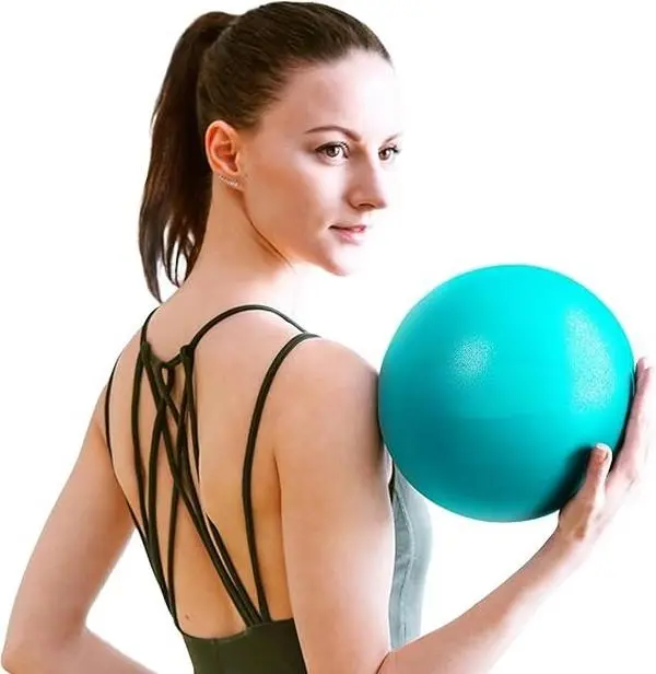 9-Inch Pilates Exercise Ball for Yoga, Core Training, Balance, Stability & Stretching with Inflation Straw