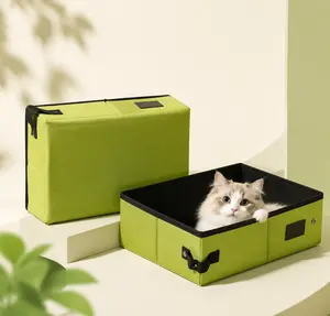 Travel-Friendly Foldable Cat Litter Box — Dual-Layer Waterproof System — Durable Oxford Fabric — Ideal for Business Trips, Boarding, and Litter Transitions for Kittens
