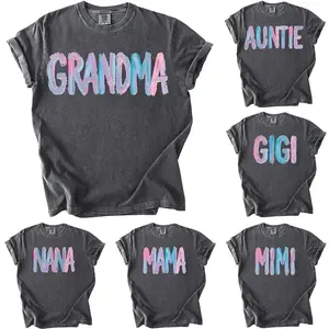 Comfort Colors Custom Mama T-Shirt, Personalized Grandma Nana Gigi Mimi Shirt, Mothers Day Gift for Women, Family Name Graphic Tee, Cute Mom Shirt, Casual Everyday Wear - AL