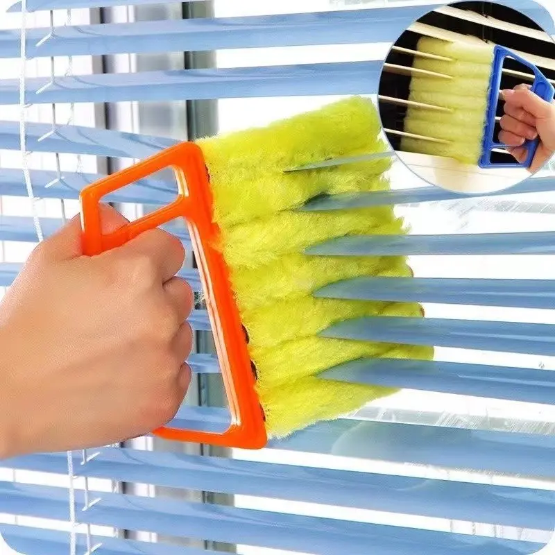 2pc Multifunctional Window Blind Cleaning Brush Set, Window Cleaning Kit, Versatile Cleaning Tool, Home Curtain Cleaner Tool, Air Conditioner Fan Dust Removal Bristle Gap Brush