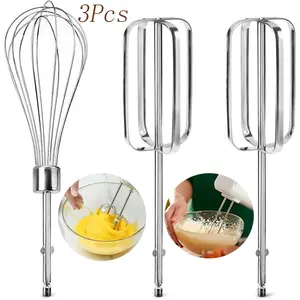 3Pcs Stainless Steel Beach set,Hand Mixer Beaters Blender Replacement,Egg Beaters Electric Mixer,for 62682RZ 62692 62695V 64699