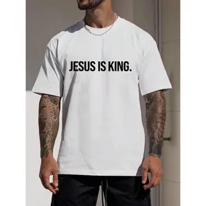 Slogan Print Graphic T-Shirt, Unisex Relaxed Fit Streetwear Tee in 100% Cotton with Short Sleeves & Round Neck