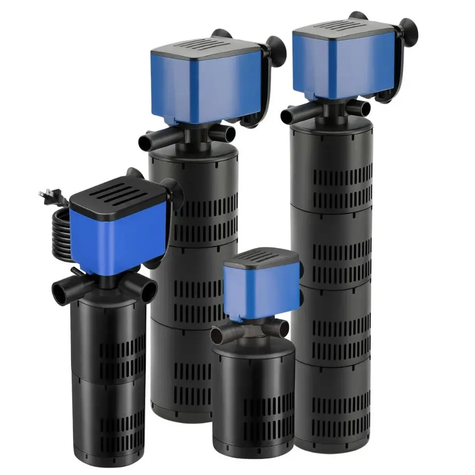 Aqua Dream 210GPH-660GPH Aquarium Internal Filter Pump 3-in-1 Water Filter, Circulation & Oxygen Aerator