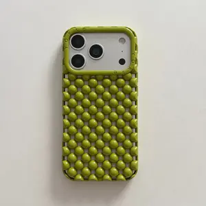 Solid color pearl creative phone case suitable for iPhone 17/16 PRO MAX, simple and shockproof full protection for iPhone 15/14/13