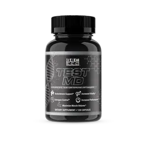 Test MD Advanced Testosterone Optimizer by GEC USA - 120 Capsules for Muscle Growth, Vitality, and Performance - Dietary Supplement for Men