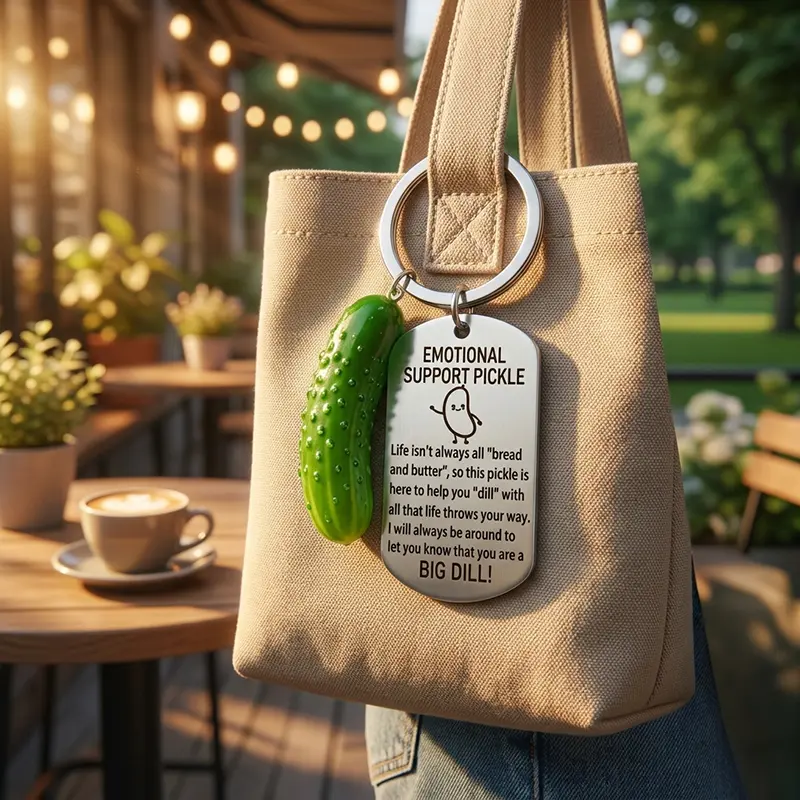 【Must Have】You are a BIG DILL! Emotional Support Pickle Keychain | The Perfect Relatable Gift for Bestie | Funny Mental Health Reminder Bag Decor | Viral Healing Pickle trending