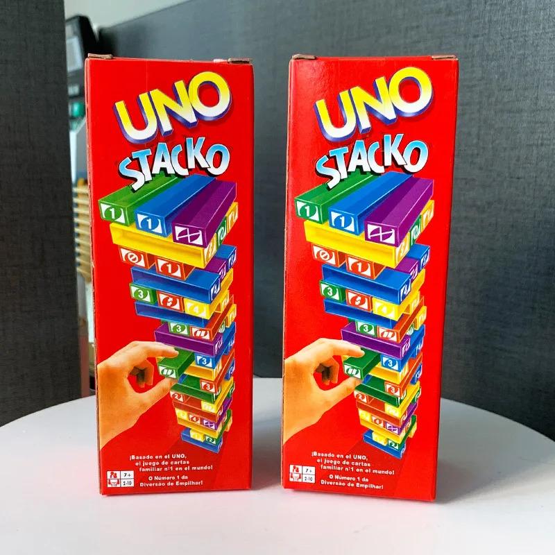 Hot Sale Stacko UNO Card Board Games Family Entertainment Poker Party Early Education Puzzle Stackoed Toy Playing Cards Family Fun Game Birthday Gift