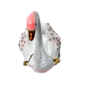 Beautiful swan goose white and pink head