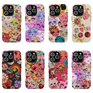 Whimsical Celestial Phone Cases | Vibrant Moon & Floral Face Designs for Ultimate Style | Compatible with iPhone 16, 15, 14, 13, 12, 11, X, SE & Samsung Galaxy S21 to S24 | Trendy Protective Covers for Cosmic Art Lovers