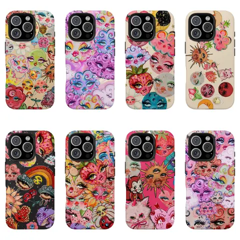 Whimsical Celestial Polycarbonate Phone Cases - Cute Phone Accessories, Vibrant Moon & Floral Designs, Protective Shell, Easy Installation, Wireless-Safe Multi-Model Fit for iPhone 15/16/14/13/12/11/X/SE & Samsung Galaxy S21-S24 (for Cosmic Art Lovers)
