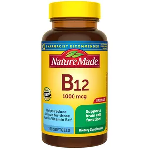 Vitamin B12 1000 mcg Softgels, Dietary Supplement for Energy Metabolism & Nervous System Support, High Potency B12 Vitamins, 150 Softgels (150 Day Supply)