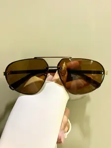 Retro Trend Double Beam Glasses, Fashion Decorative Eyeglasses for Men and Women with PC Lenses, Trendy Casual Aviator, Stylish Glasses