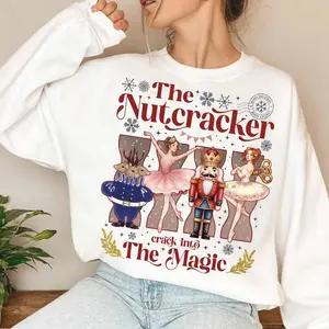 [Sale off up to 50%] Nutcracker Christmas Sweatshirt, Nutcracker Ballet, Sugar Plum Fairy, Christmas Party Shirt, Gift for Her, Christmas Ballet, streetwear graphic tee