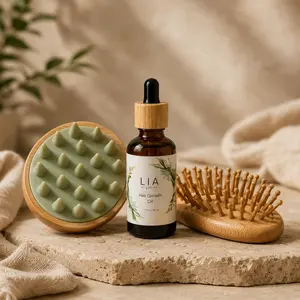 Hair Growth Oil 50ml + Scalp Massager + Scalp Brush