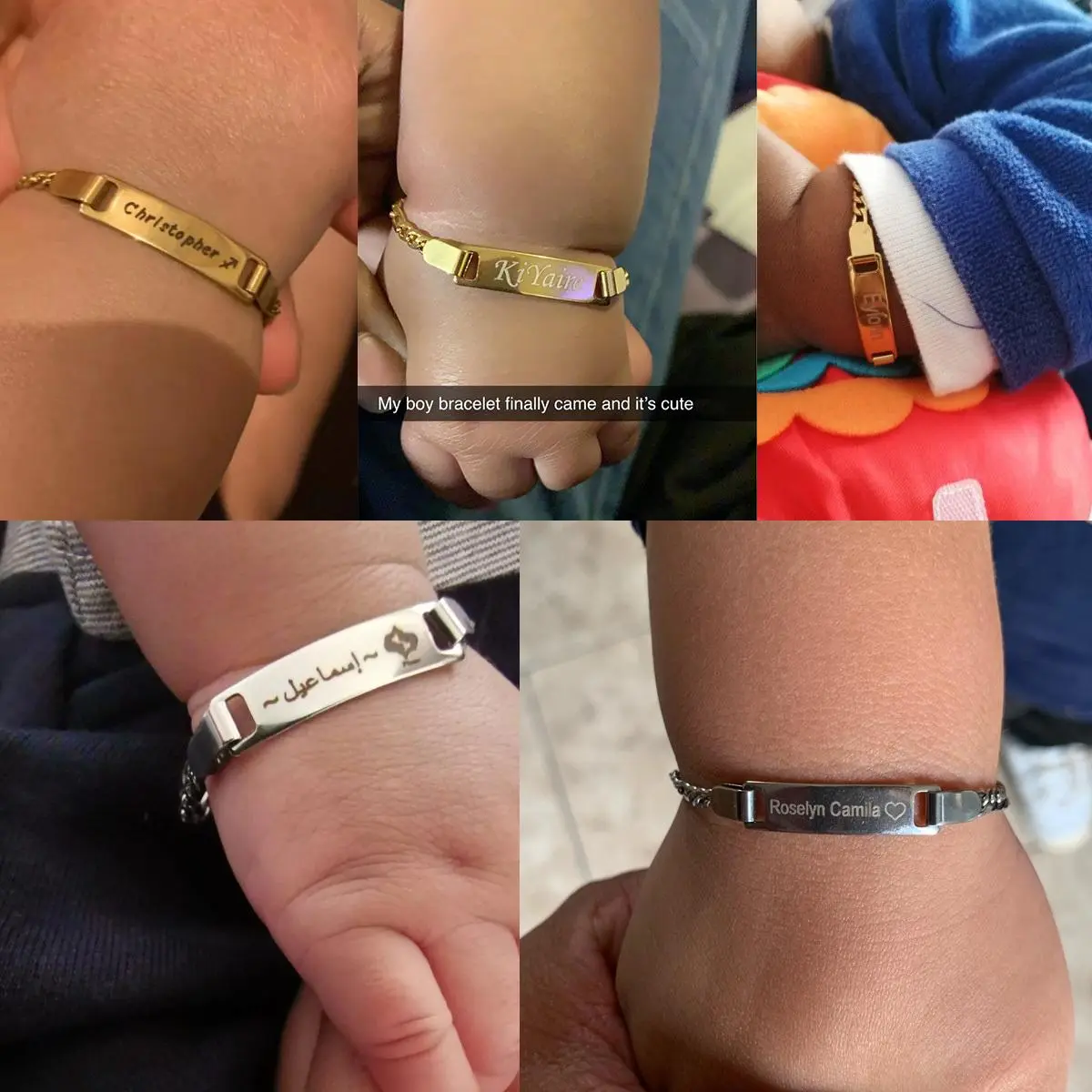 Vnox Personalize Mom Daughter Son Name Bracelets Non Allergy Stainless Steel Baptism Custom Love Baby Gifts Adjustable Jewelry