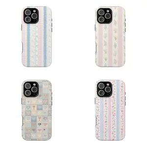 Pastel Cottagecore Phone Case – Cute Vintage Floral & Patchwork Aesthetic| Soft Girl Shabby Chic Cover for iPhone X–17,Samsung S25,S24,S23,S22,Ultra Plus FE| Retro Kawaii Design