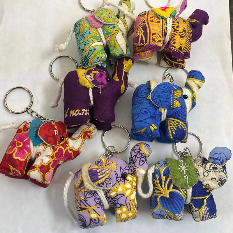 GLITTER HANDMADE THAI ELEPHANT KEYCHAIN
