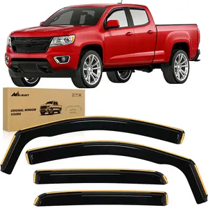 Nilight In-Channel Window Deflectors, 4pcs Black Rain Guards Vent Window Visors for Chevy Colorado Crew Cab/GMC Canyon Crew Cab 2015-2022, Car Exterior Car Accessories Vehicle Autos