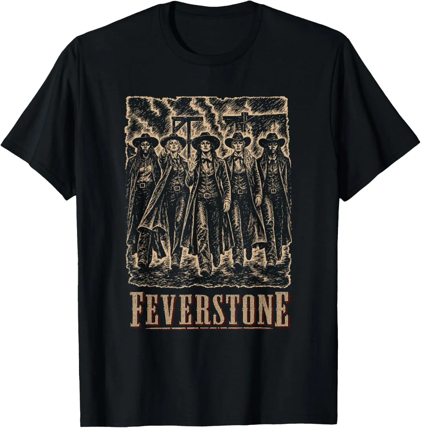 FeverStone Vintage Western Cowgirl Graphic Unisex T-Shirt, Sports Top, Versatile Bottom-Pairing Outdoor Activewear, Tshirt