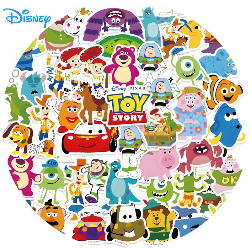 Officially Licensed Disney Toy Story 50Pcs Waterproof Vinyl Stickers, Cartoon Decals for Kids DIY Crafts, Decorate Water Bottles, Laptops and Daily Items