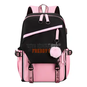 Cartoon FNAF Backpack Waterproof Practical Travel Backpacks Laptop Daypack Gifts for Family Friends Neighbors and Colleagues -Pink