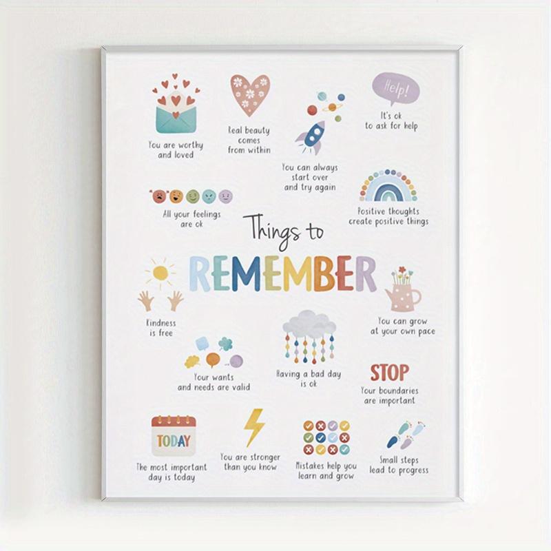 Positive Affirmations Flip Chart, Things To Remember, Anxiety Relief, Calming Corner, School Psychology, CBT, Therapy Office Art, Office Wall Decor, 8x10 inch, UV Resistant Ink, Premium Semi-Gloss Paper, Unframed