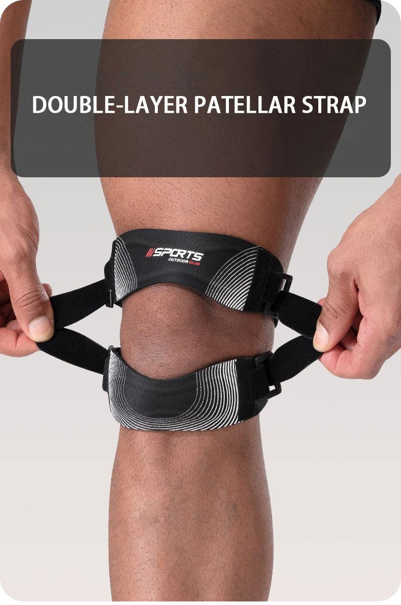 2PCS Adjustable Compression Knee Support with Patella - Unisex Heavy-Duty Joint Stabilizer for Running, Basketball (Gray/Blue/Black) - Premium Textile, Knee Compression Sleeve Men's Weightlifting Knee Guard Weightlifting Knee Sleeve Women's Knee Protector