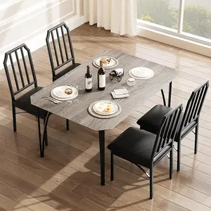 5 Pieces Dining Table Set for 4, Dining Room Table Set for 4, Small Kitchen Table for 4 with Upholstered Chairs,Dinner Table Set for 4, Kitchen Table Chairs Set of 4, Ideal