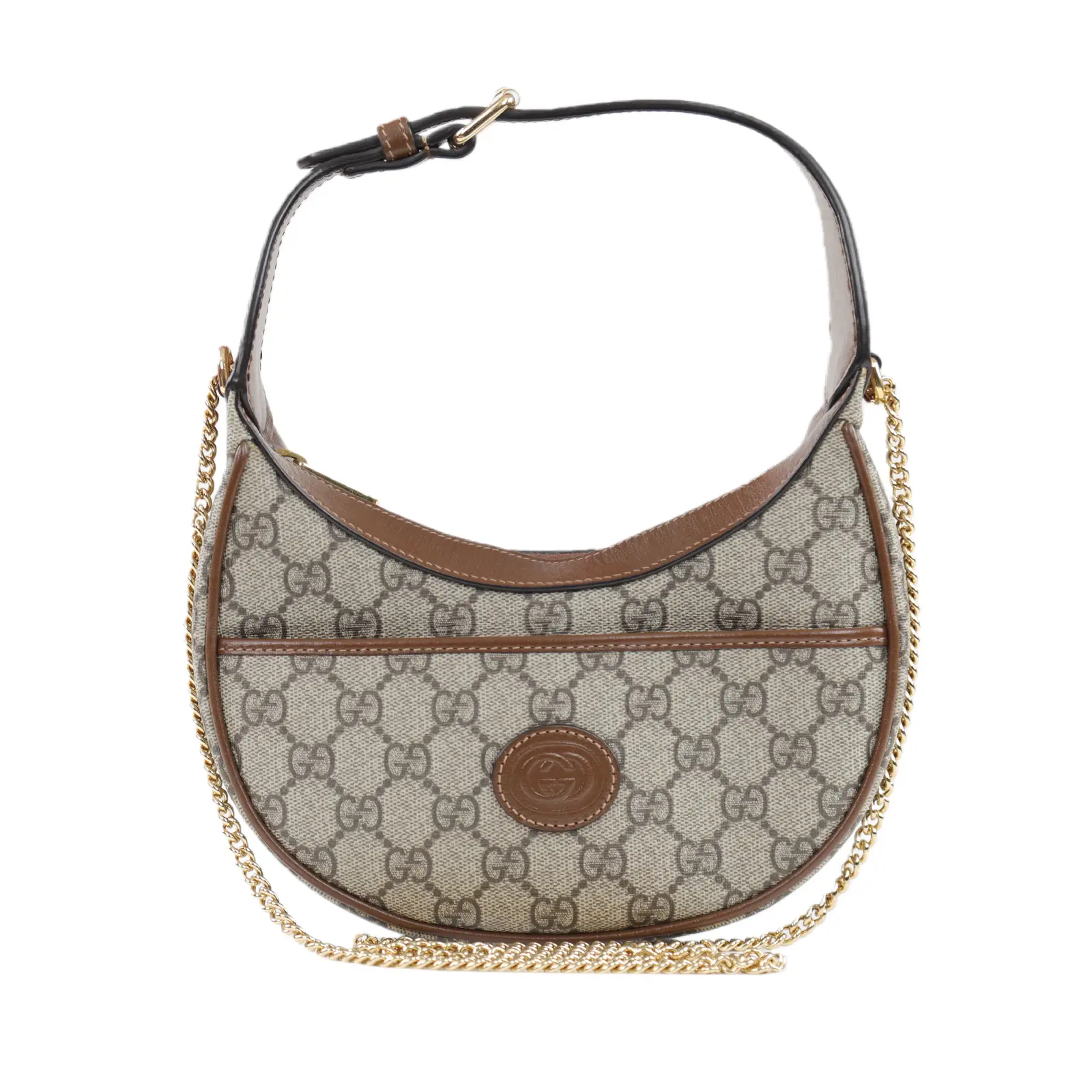Pre-owned GUCCI canvas Shoulder Bags Ophidia Mini GG Supreme Half Moon Shoulder Bag SD067