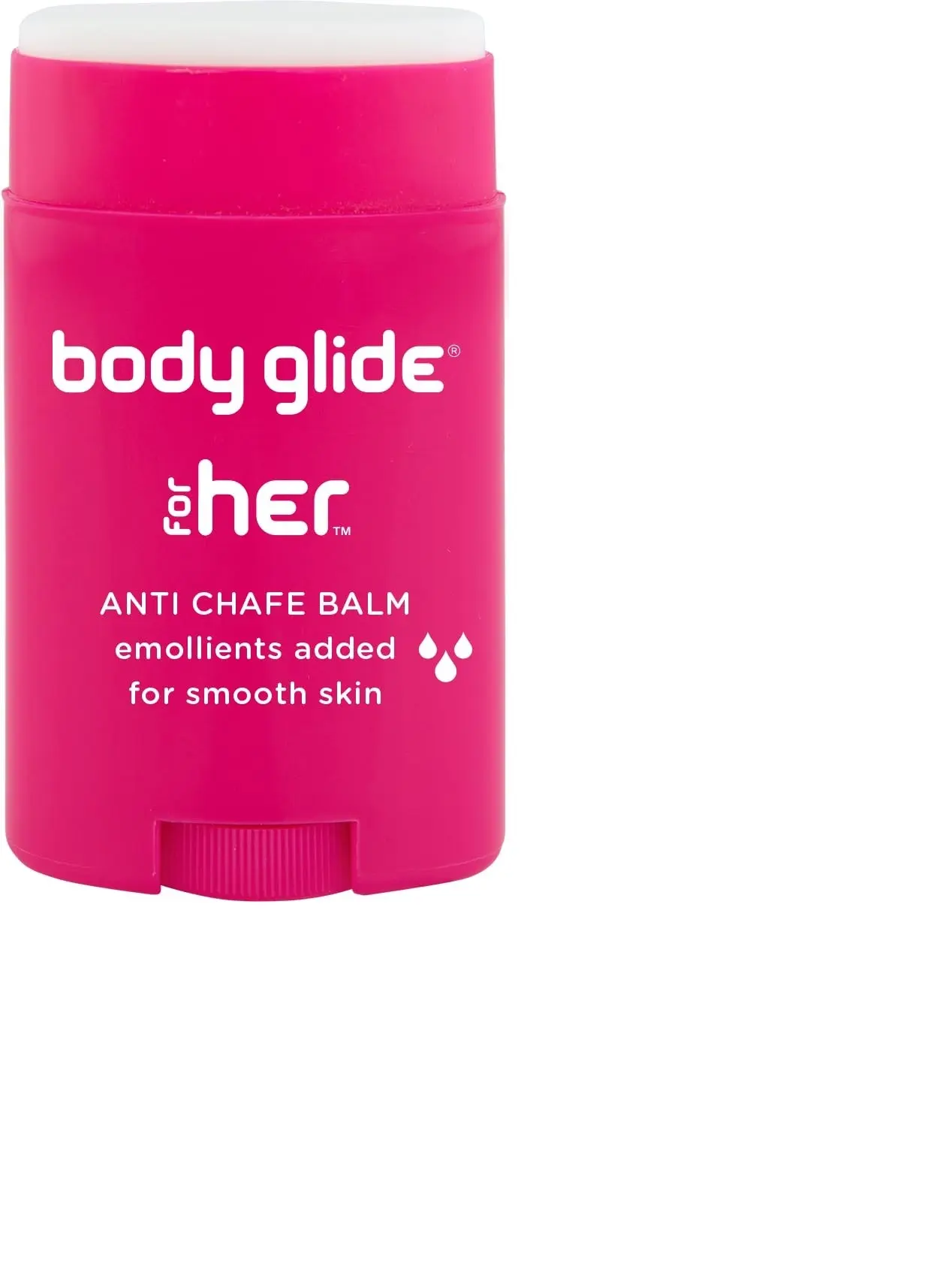 Body Glide For Her Anti Chafe Balm | Chafing stick with added emollients | Great for dry, sensitive skin and/or sensitive areas | Use on chest, bra, butt, groin, arm, and thigh chafing | 1.5oz