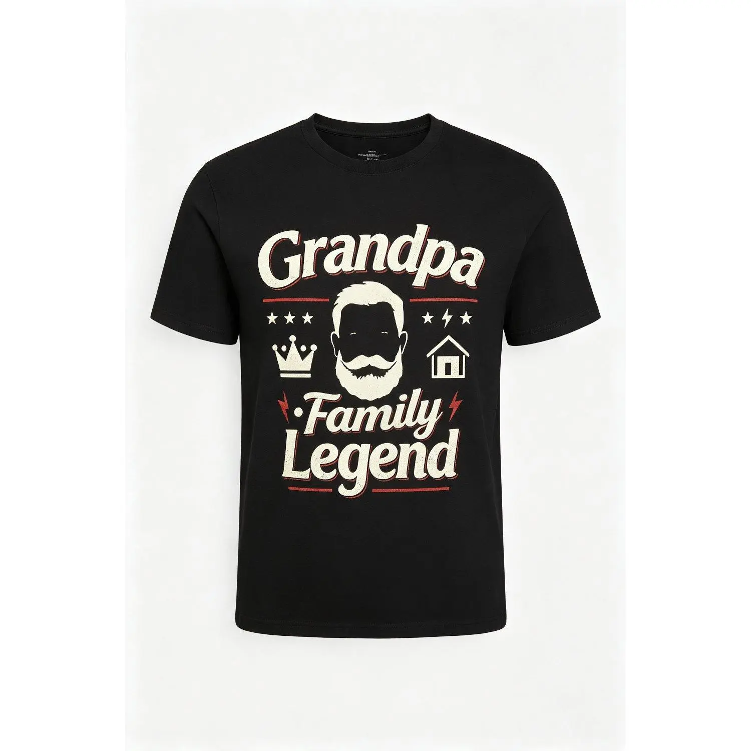 Grandpa Family Legend T‑Shirt Grandparents Day Gift For Grandpa Casual Short Sleeve Graphic Tee Classic Comfortable Cotton Blend Tee Shirt