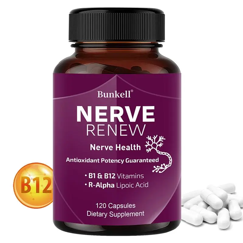 Bunkell Nervous System Dietary Supplement Capsules - Vitamin-Infused Brain Support for Memory & Concentration, Brain Health Supplement