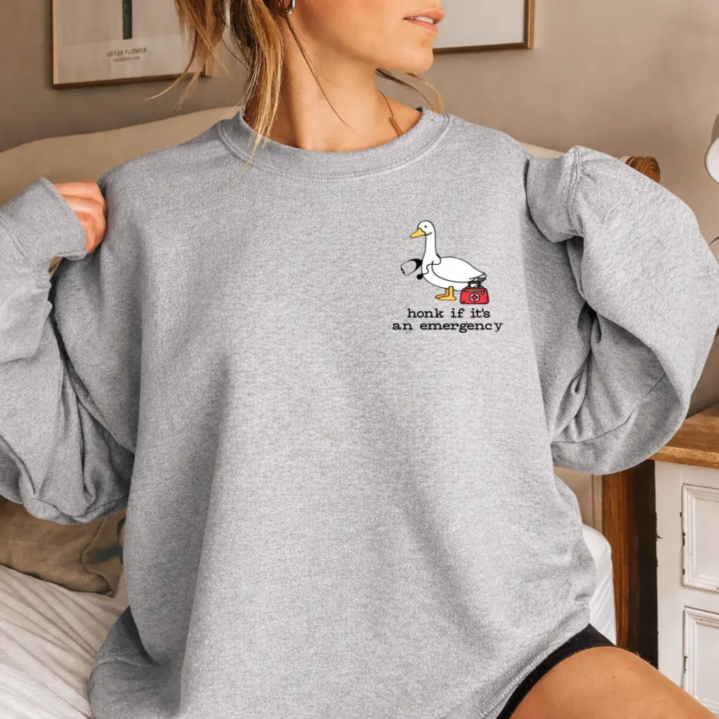 Silly Goose Nurse Crewneck Sweatshirt, Funny Emergency Nurse Sweater, ER Nurse Graphic Pullover, EMT Gift, Medical Technician Sweatshirt