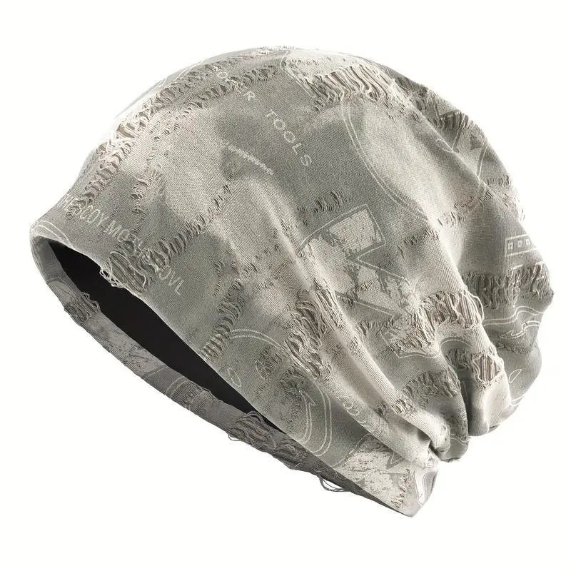 Y2K Graphic Beanie for Men & Women – Lightweight Breathable Black Cap All-Season Casual Headwear