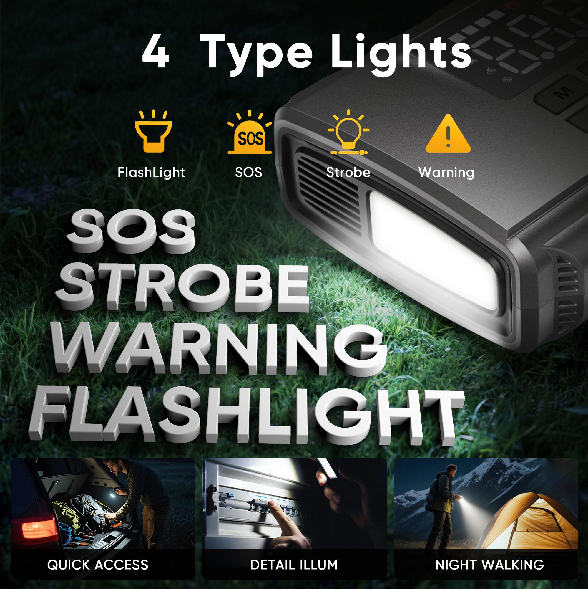 GCZ 3000A Peak Portable Jump Starter with Air Compressor 150PSI, Battery Booster (up to 7.5L Gas&5.5L Diesel), 20000mAh Power pack with Dual Cylinder & LED Display&Flashlight