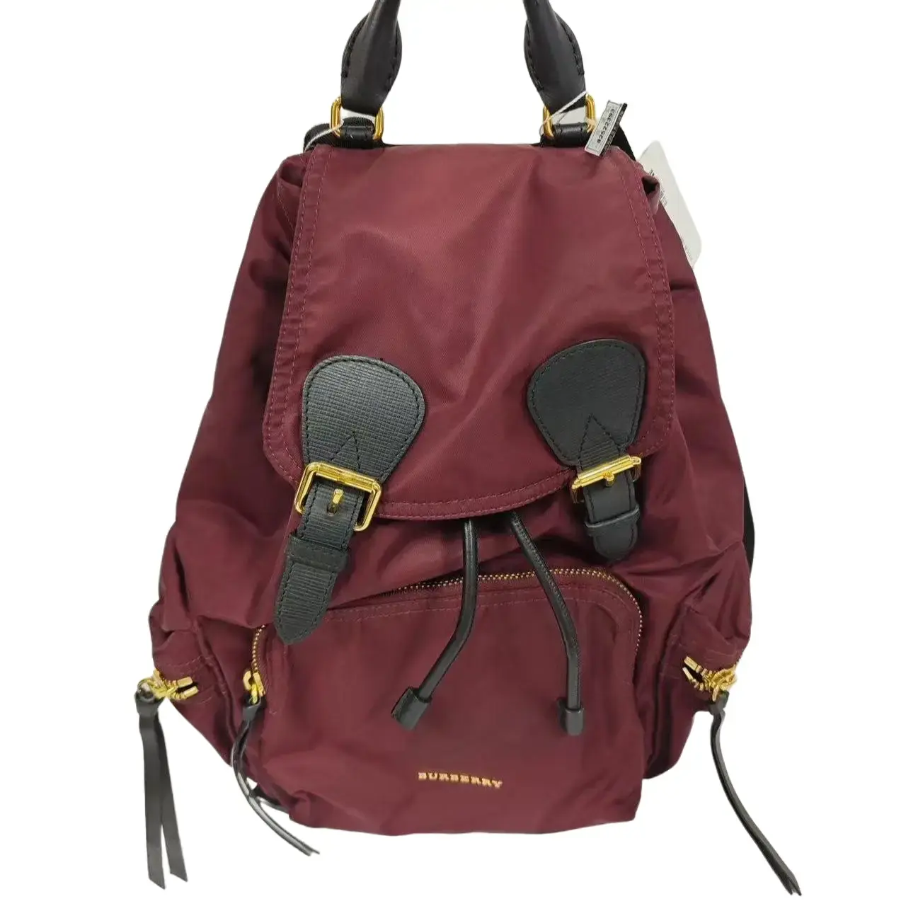 Pre-owned france Backpacks Burberry Burgundy Nylon Backpack（SZ 18467）
