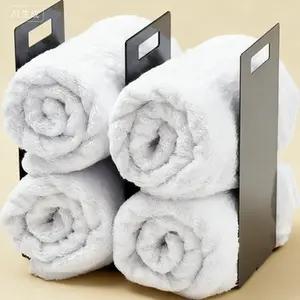 Stackable Bathroom Storage Organizer - Steel Towel Rack Shelf - Space-Saving Interlocking Design - Durable Rust-Resistant Metal - Multipurpose Cabinet Shelf Unit