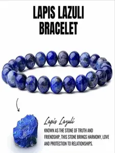 Blue Quality Lapis Lazuli Friendship Bracelet, Crystal Healing Beaded Bracelets with Crystal Healing Properties Holistic Healing for Kids, Men, Women, Couples, Perfect Gift