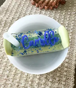 Personalized Blue Glitter Acrylic Nameplate