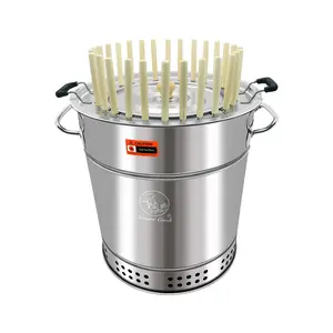 Smartcook Charcoal Barrel BBQ Grill with Kabob Skewers, Rolling Grilling Basket, and Camping Barbecue Rack for Vegetables and Meat