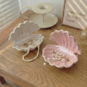 Creative Shell Jewelry Display Tray, Necklace Earring Holder, Key Storage, Home Jewelry Organizer, Bedroom Dressing Table Decor, 1count
