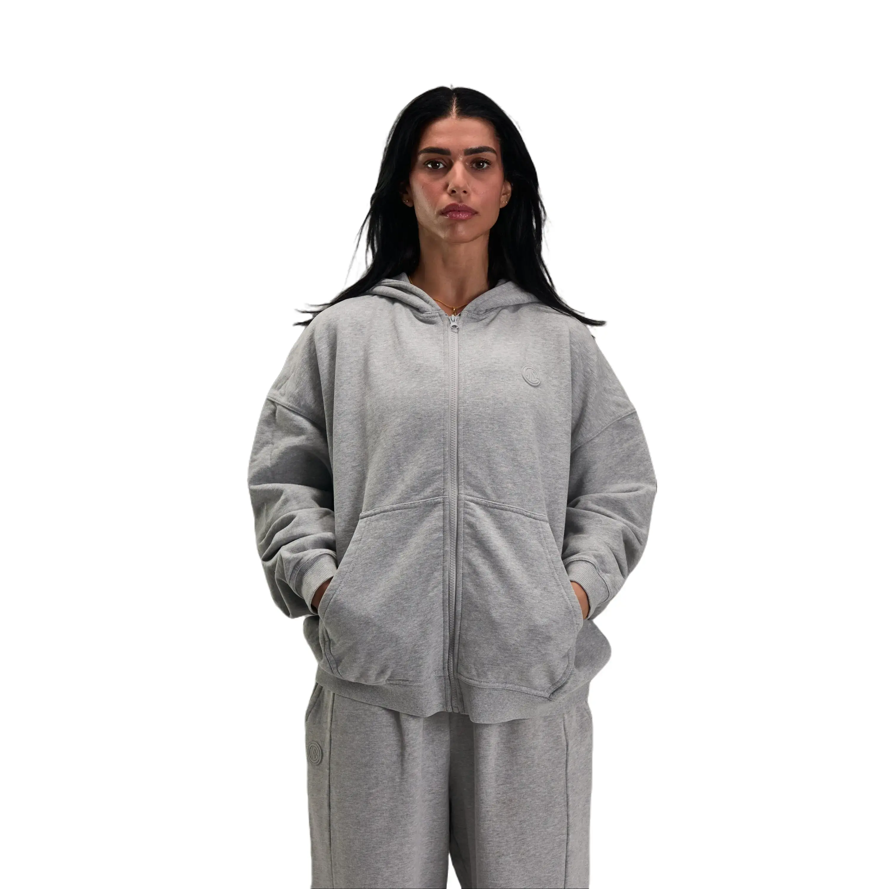 Heather Grey Heavyweight Zip Up