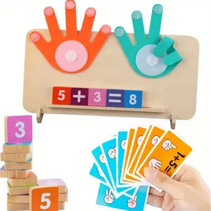Wooden Math Learning Board For 3+ Kids - Interactive Toy With Number Blocks & Operation Cards, Boosts Addition & Subtraction Skills, Perfect Gift, The Perfect Gift For Toys Educational Toys