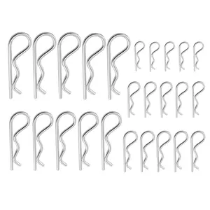 25 count Cotter Pins, Cotter Pin Assortment Kit, Heavy Duty R Clips Hardware Pins, Zinc Plated Hairpins for Use  Hitch Pin Lock Systems - 5 Sizes