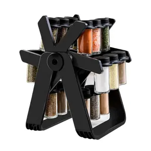 Revolving Ferris Wheel Spice Rack | 18-Jar Rotating Seasoning Organizer for Kitchen Countertop | Space-Saving Storage