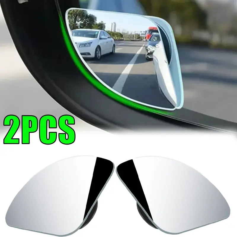 2 Pcs Universal Fit Glass Car Wide-angle Blind Spot Rearview Miror, 360" Adjustable, High-definition, with Applicable for All Cars