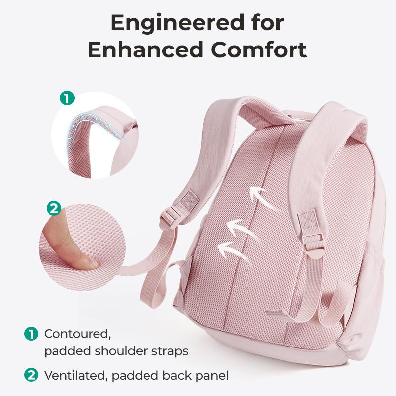 【NEW IN】BAGSMART Chic 15.8L Waterproof Casual College Backpack Fits 14.3" Laptop & 40 oz Water Bottle Lightweight 0.84lbs Travel Backpack for Adults TikTokShopHolidayHaul