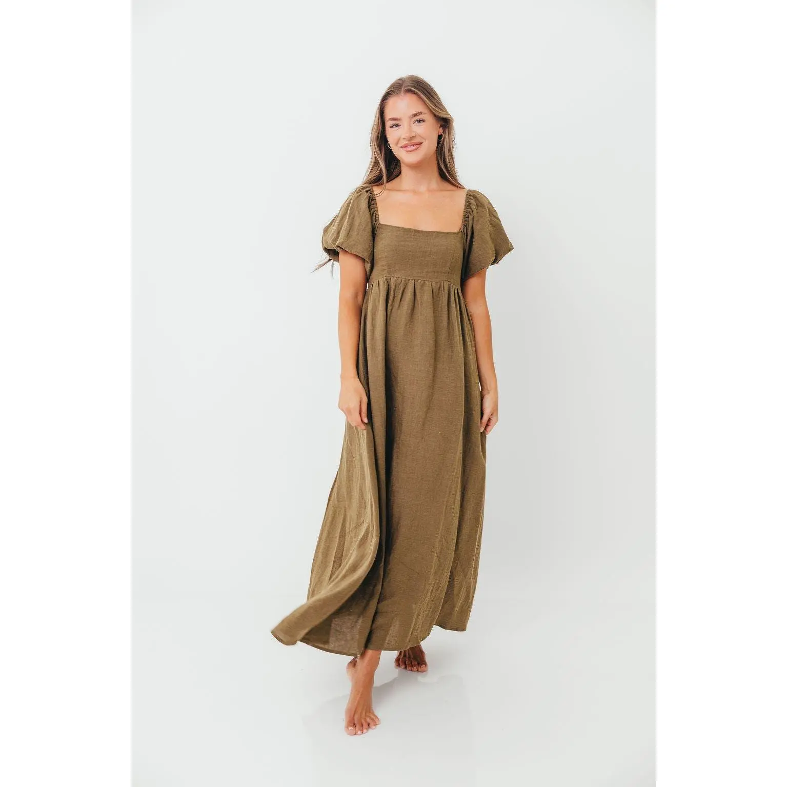 linen bump friendly dress blushingpetite_blog on LTK