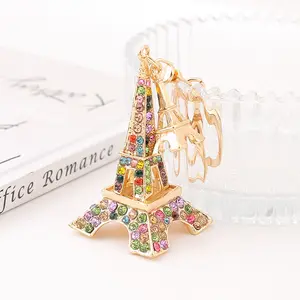 Journey Canvas|Luxury Rhinestone Paris Tower Keychain| Fashion Eiffel Tower Bag Charm| Memorable French Style Gift| Romantic Paris Gift for Her